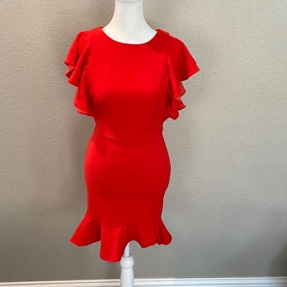 Saints + Secrets Dresses & Skirts - Saints + Secrets Orange Ruffled Dress